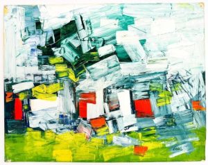 Jules Engel (1909-2003) Oil on Paper, Abstract Ravine
