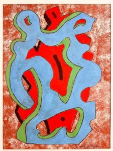 Philip A. Solman (20th Century) Mixed Media on Paper, Abstract, 1973