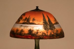 arts and crafts moe bridges reverse painting lamp