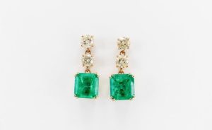 emerald and diamond earring