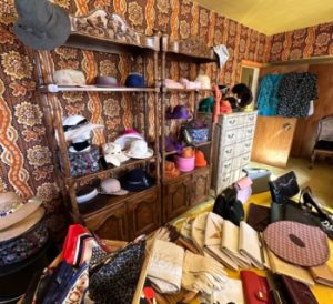 vintage hats, scarves and shoes